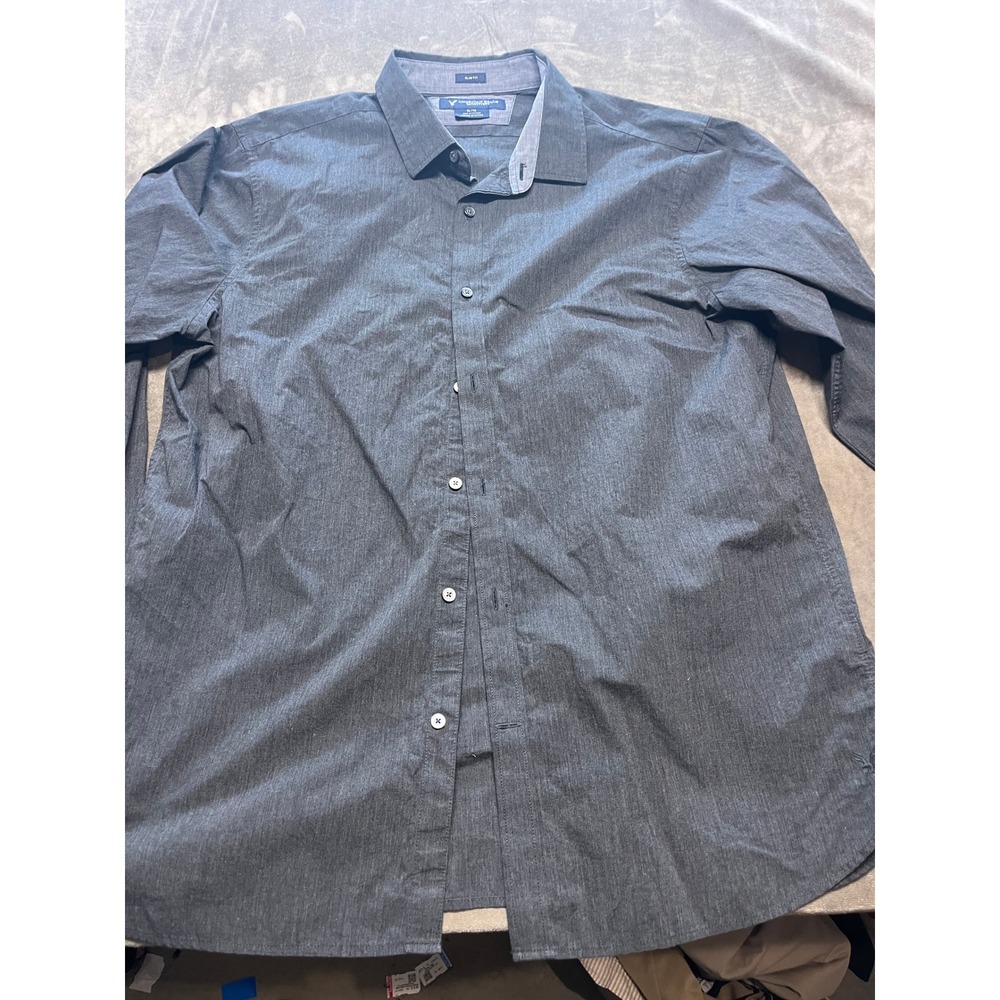 American Eagle Outfitters XL Slim Fit Button Down Shirt Gray Mens‎